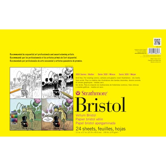 Strathmore® Sequential Art Bristol Vellum Paper Pad, 300 Series